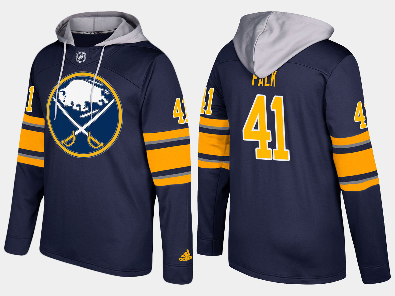 NHL Men Buffalo sabres 41 justin falk blue hoodie